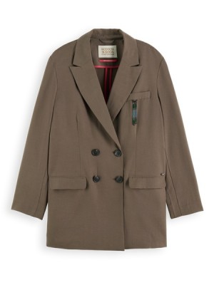 Blazers Scotch & Soda Drapey Double Breasted Mujer Grises Oscuro Marrom | SN-SAS56826