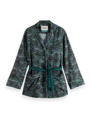 Blazers Scotch & Soda Pyjama Loose Fit Mujer Verdes | SN-SAS56820