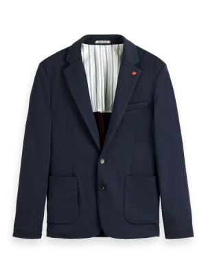 Blazers Scotch & Soda Unconstructed Regular-fit De Punto Hombre Azul Marino | SN-SAS56548