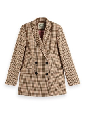 Blazers Scotch & Soda Yarn-dyed Double-breasted Checked Mujer Multicolor | SN-SAS56821