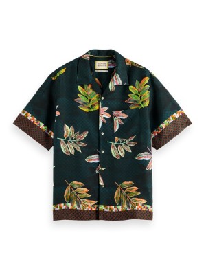 Camisas Scotch & Soda Placed Printed Tencel Hombre Flores | SN-SAS56507
