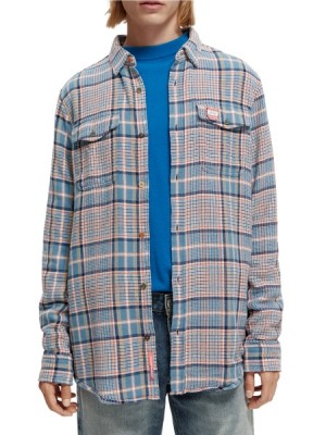 Camisas Scotch & Soda Regular Fit Checked Brushed Flannel Hombre Multicolor | SN-SAS56517