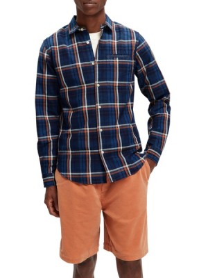 Camisas Scotch & Soda Slim-fit Yarn-dyed Checked Hombre Multicolor | SN-SAS56513