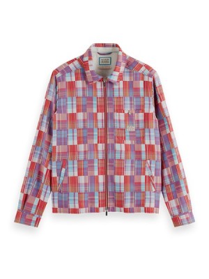 Camisas Scotch & Soda Zip-front Check Hombre Rojos | SN-SAS56522