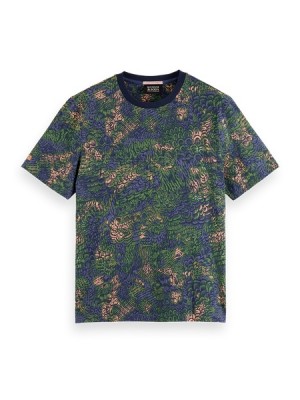 Camiseta Scotch & Soda Big Aop Hombre Naranjas Camuflados | SN-SAS56479