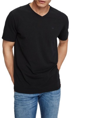 Camiseta Scotch & Soda Classic V-neck Hombre Negros | SN-SAS56488