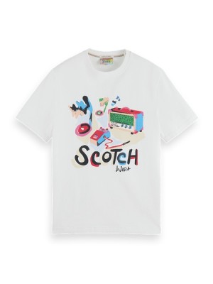 Camiseta Scotch & Soda Day To Night Aw Hombre Blancos | SN-SAS56494
