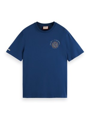 Camiseta Scotch & Soda Festival Aw Hombre Azules | SN-SAS56475