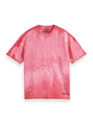 Camiseta Scotch & Soda Oil Dye Hombre Rosas | SN-SAS56469