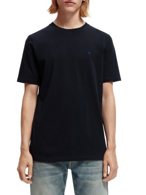 Camiseta Scotch & Soda Organic Algodon Crewneck Hombre Azul Marino | SN-SAS56453