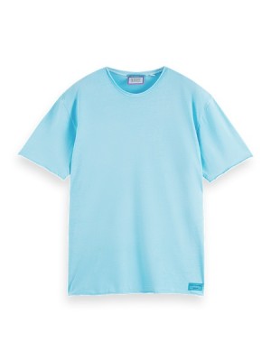 Camiseta Scotch & Soda Raw Edge Hombre Azules | SN-SAS56484