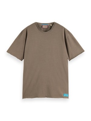 Camiseta Scotch & Soda Raw Edge Hombre Grises Oscuro Marrom | SN-SAS56470