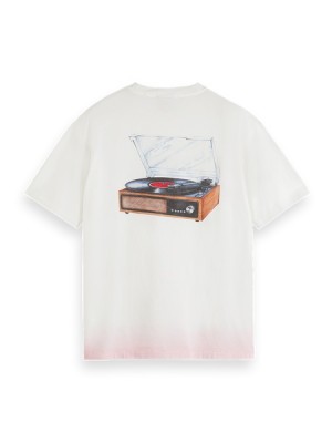Camiseta Scotch & Soda Record Store Artwork Hombre Blancos | SN-SAS56480