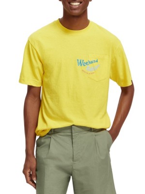 Camiseta Scotch & Soda Relaxed Fit Pocketed Hombre Amarillos | SN-SAS56456
