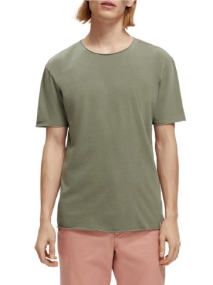 Camiseta Scotch & Soda Relaxed Fit Raw Edge Hombre Verdes | SN-SAS56482