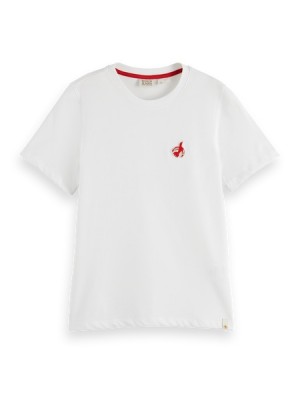 Camiseta Scotch & Soda The Free Spirit Peace Bird Regular Fit Mujer Blancos | SN-SAS56748