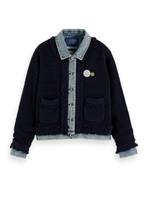 Chamarras Scotch & Soda Denim Tweed Mix Mujer Azul Marino | SN-SAS56869