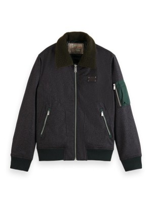 Chamarras Scotch & Soda Flight With Detachable Teddy Collar Hombre Grises | SN-SAS56611