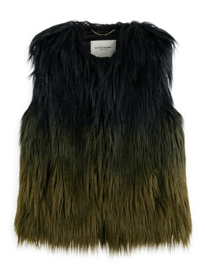 Chamarras Scotch & Soda Gradient Faux Fur Gilet Mujer Negros | SN-SAS56862