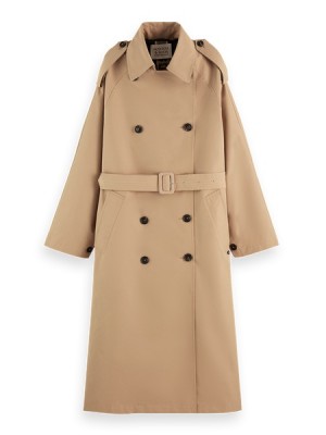 Chamarras Scotch & Soda Oversized Classic Trench Mujer Marrom | SN-SAS56870