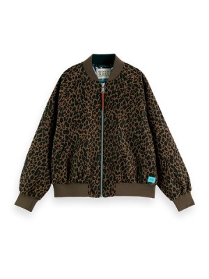 Chamarras Scotch & Soda Oversized Jacquard Bomber Mujer Multicolor | SN-SAS56865