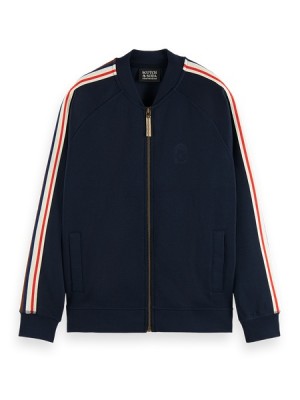 Chamarras Scotch & Soda Taped Pista Hombre Azul Marino | SN-SAS56436