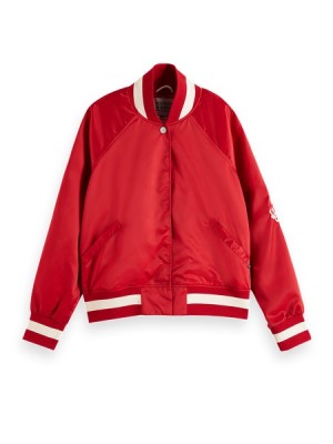 Chamarras Scotch & Soda Varsity Bomber Mujer Rojos | SN-SAS56871