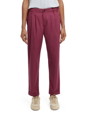 Co-ords Scotch & Soda Loose Tapered-fit Plisado Hombre Vino | SN-SAS56620