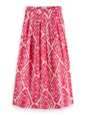 Falda Scotch & Soda Printed With Pleats Mujer Rosas | SN-SAS56798
