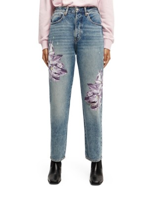 Jeans Scotch & Soda The Bay Printed Organic Algodon Boyfriend Mujer Azules | SN-SAS56830