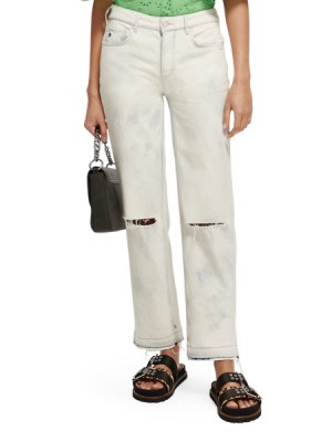 Jeans Scotch & Soda The Sky High-rise Directo Leg Mujer Blancos | SN-SAS56831