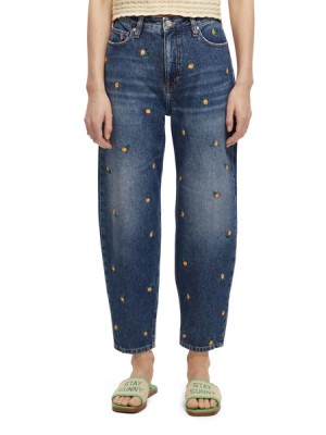 Jeans Scotch & Soda The Tide High-rise Embroidered Balloon Fit Mujer Azules Oscuro | SN-SAS56833