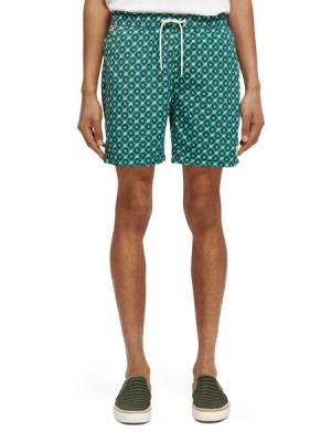 Nadar Scotch & Soda Mid-length Printed Swim Hombre Turquesa | SN-SAS56664