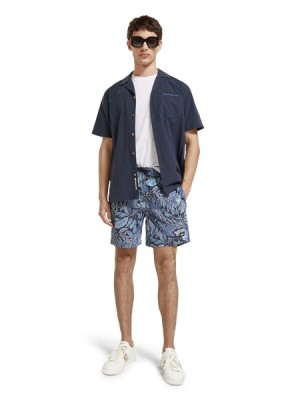 Nadar Scotch & Soda Mid-length Printed Swim Hombre Azul Marino Azules | SN-SAS56669
