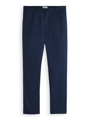 Pantalon Scotch & Soda Blake - Stretch Poplin Plisado Hombre Grises | SN-SAS56568