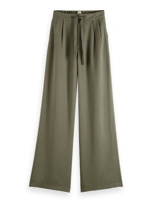 Pantalon Scotch & Soda Eleni High-rise Anchos Leg Pyjama Mujer Verdes | SN-SAS56846