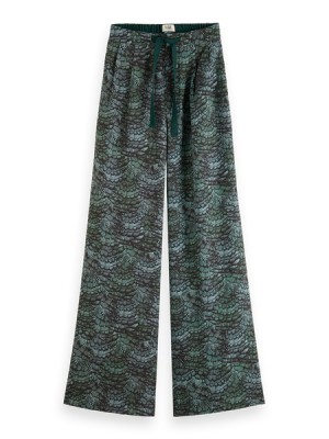 Pantalon Scotch & Soda Eleni High-rise Anchos Leg Pyjama Mujer Verdes | SN-SAS56847