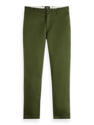 Pantalon Scotch & Soda Essentials Stuart - Slim-fit Organic Algodon Stretch Hombre Verdes | SN-SAS56596