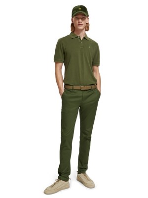 Pantalon Scotch & Soda Essentials - Mott Super Slim-fit Stretch Twill Hombre Verdes | SN-SAS56597