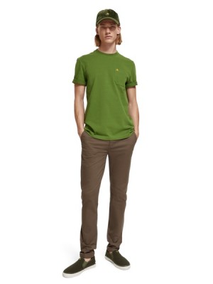 Pantalon Scotch & Soda Essentials - Mott Super Slim-fit Stretch Twill Hombre Grises Oscuro Marrom | SN-SAS56599