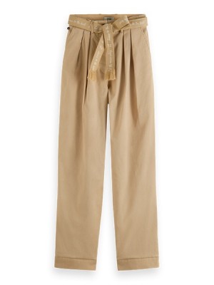 Pantalon Scotch & Soda Faye Paper Bag Utility Mujer Marrom | SN-SAS56850