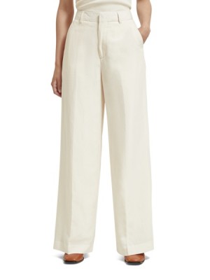 Pantalon Scotch & Soda Hana Tailored High-rise Anchos Leg Mujer Beige | SN-SAS56854