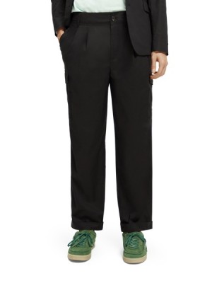 Pantalon Scotch & Soda Ligeros Poplin Organic Algodon Cargo Hombre Negros | SN-SAS56557