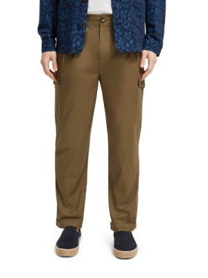 Pantalon Scotch & Soda Ligeros Poplin Organic Algodon Cargo Hombre Kaki | SN-SAS56558