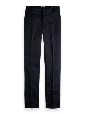 Pantalon Scotch & Soda Lowry Feather Jacquard Mujer Azul Marino | SN-SAS56852