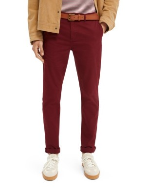 Pantalon Scotch & Soda Mott - Classic | Super Slim Fit Hombre Vino | SN-SAS56560