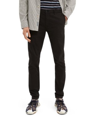 Pantalon Scotch & Soda Mott - Classic | Super Slim Fit Hombre Negros | SN-SAS56581