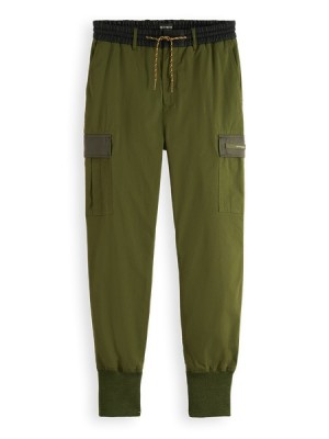 Pantalon Scotch & Soda Seasonal - Contrast Trimmed Cargo Hombre Verdes | SN-SAS56585