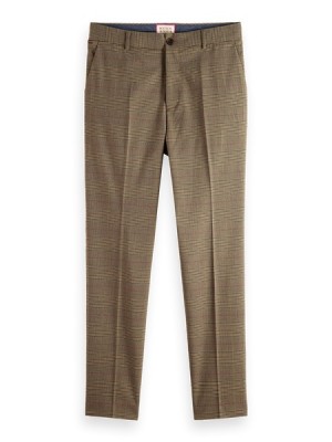 Pantalon Scotch & Soda Seasonal - Slim Tapered Yarn-dyed Check Hombre Grises Marrom | SN-SAS56604