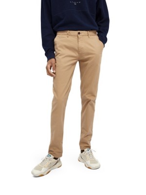 Pantalon Scotch & Soda Stuart - Stretch | Regular Slim Fit Hombre Marrom | SN-SAS56590